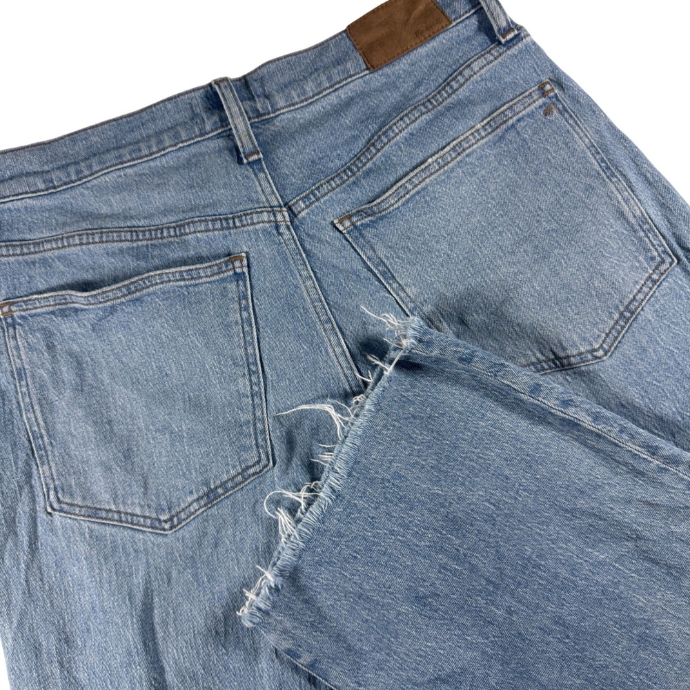 Madewell The Perfect Vintage Wide-Leg Crop Jean Women 30 Blue Raw Hem 31x26